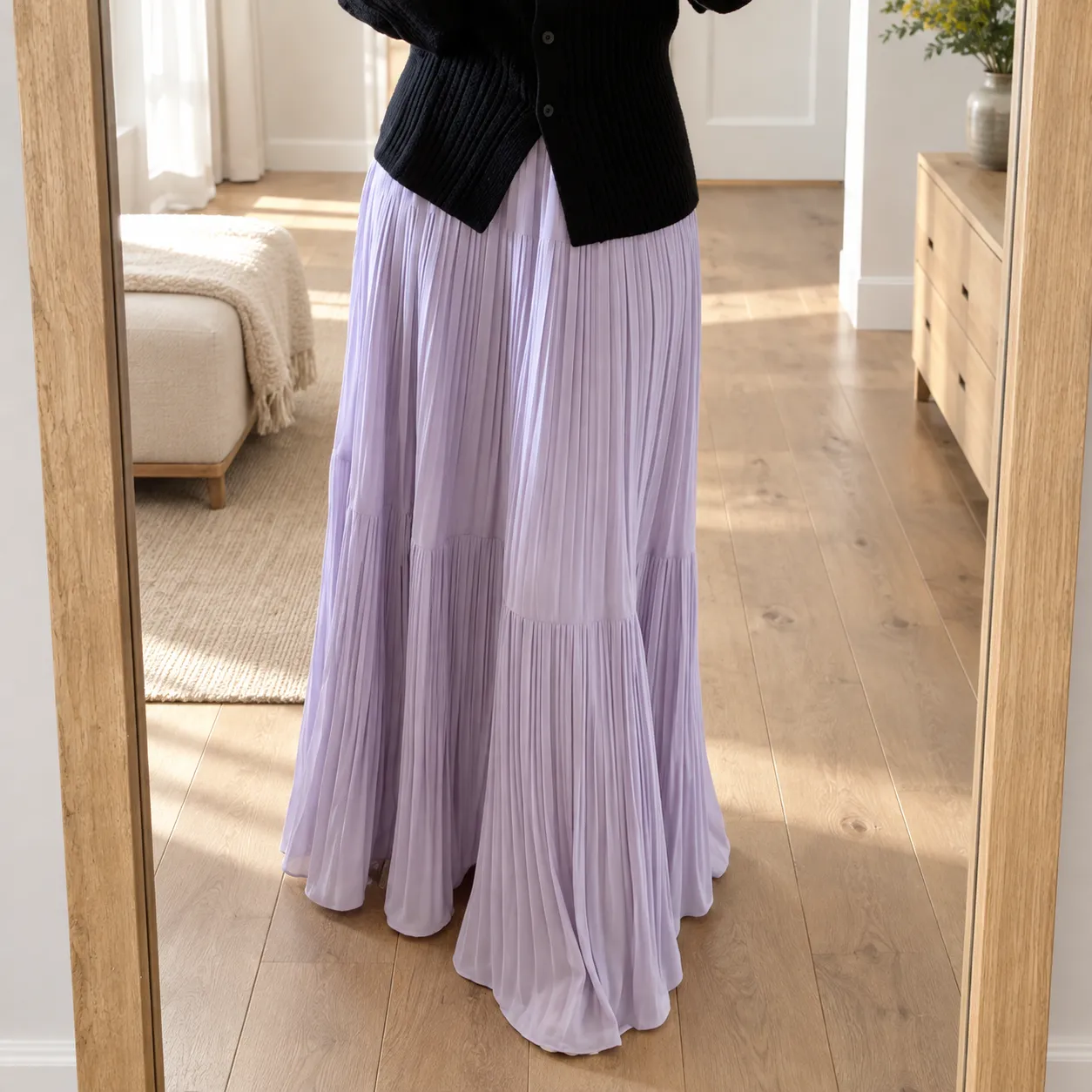 Violet lilac skirt - lead view; styling excluded