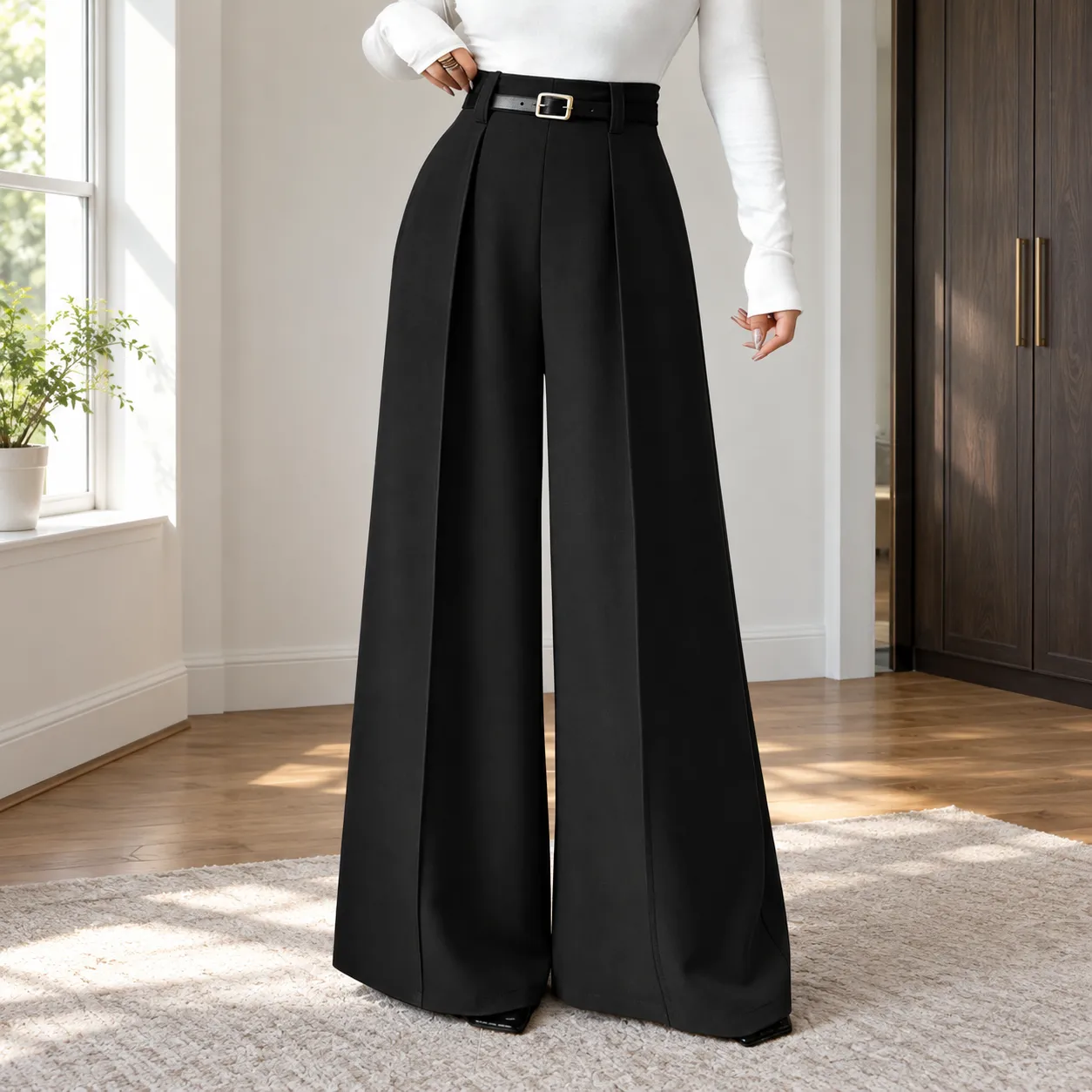 Ada Wide-Leg Trousers - use view; styling accessories not included