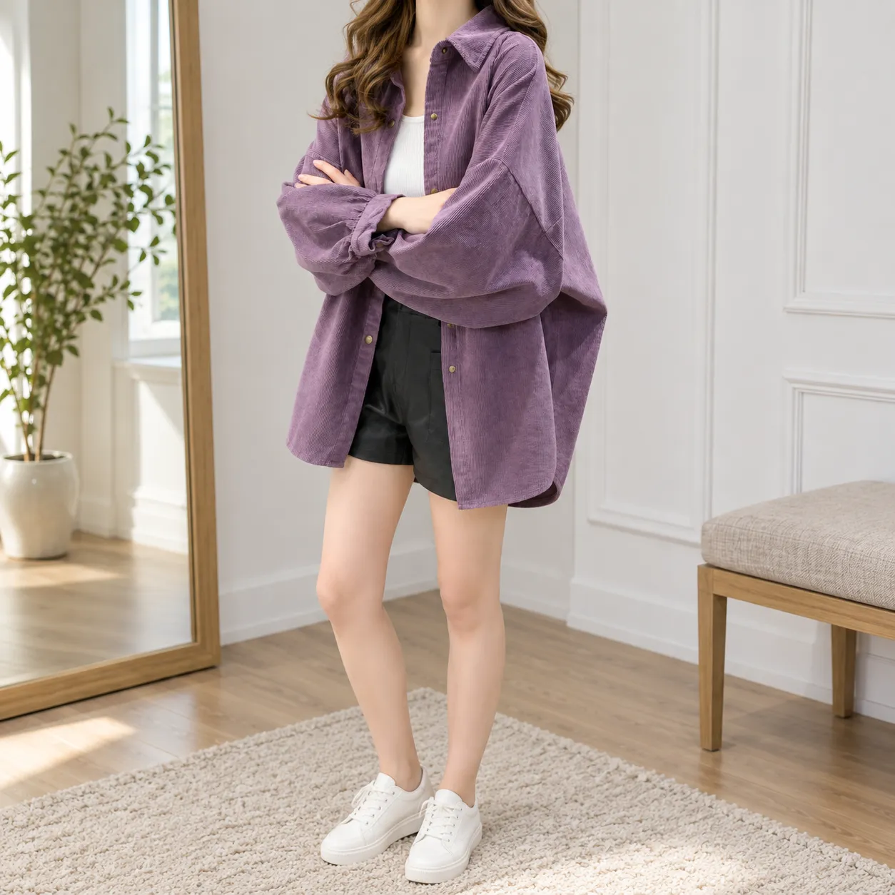 Daphne Cord Shirt - use view; other styling excluded