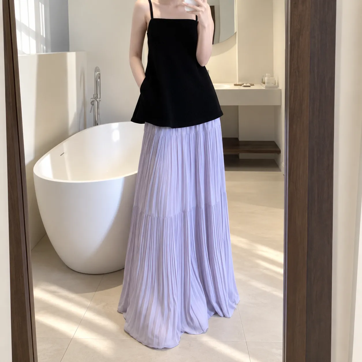 Violet lilac skirt - use view; styling excluded