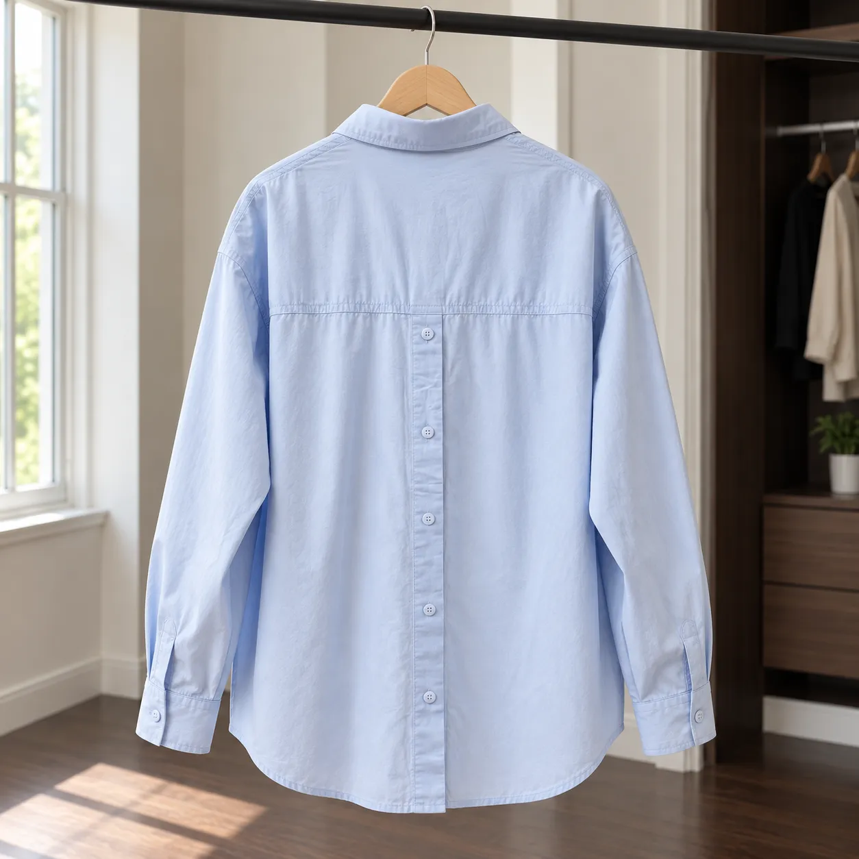 Clara shirt reverse with five-button back placket